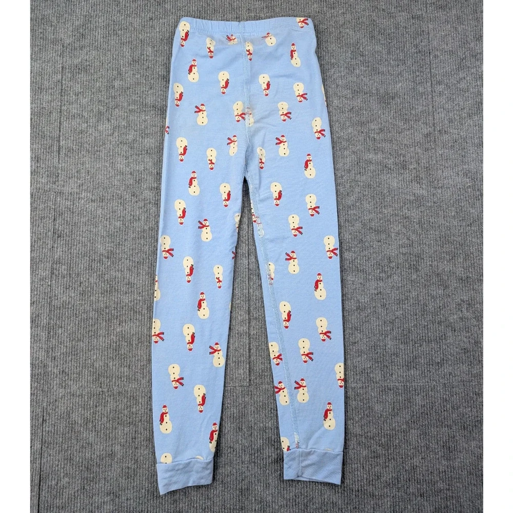 Hanna Anderson Pajama Set 120CM 6-7 Blue Snowman Lightweight Tencel Novelty